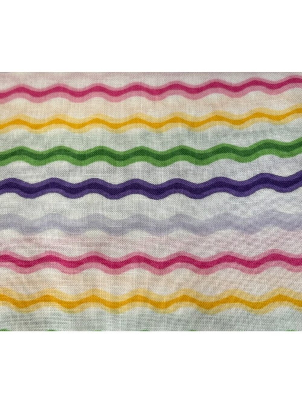 Rainbow Wavy Striped Cotton Fabric 19x44" Multicolor Craft Material Sewing Quilt